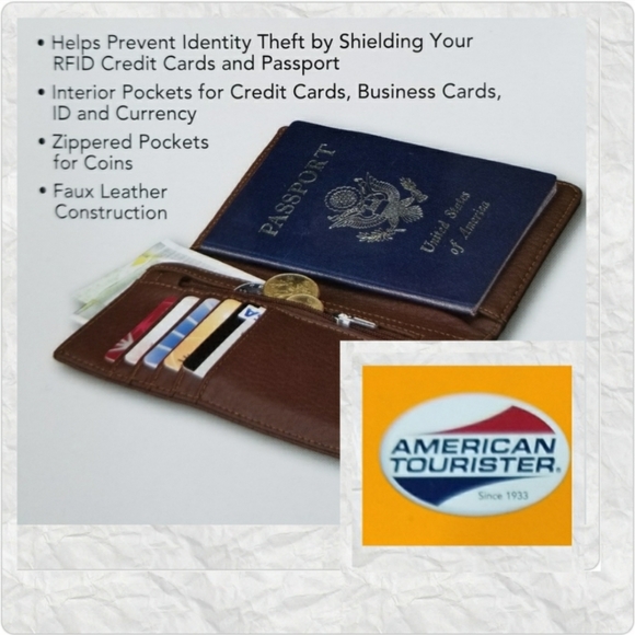 🔴SOLD🔴American Tourister Passport Wallet Brown NWT - Picture 1 of 2